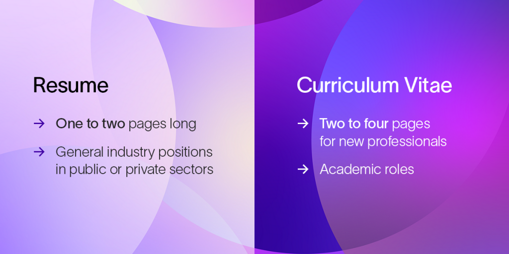 What's the difference between a resume and curriculum vitae?