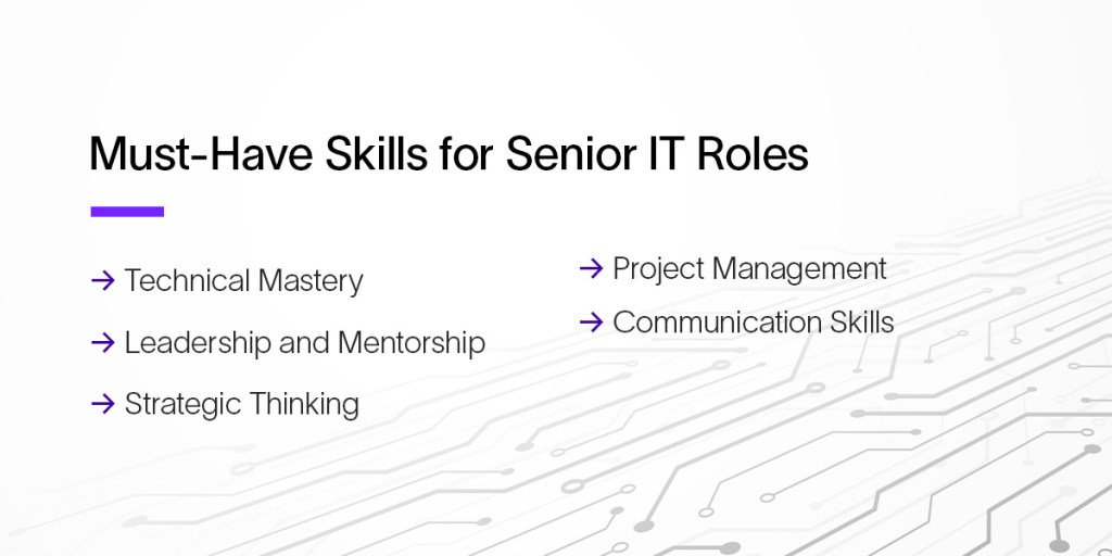 Here are skills for senior IT roles