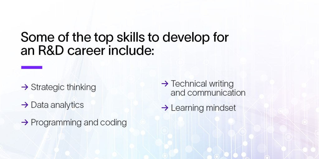 Here are five skills for R&D jobs