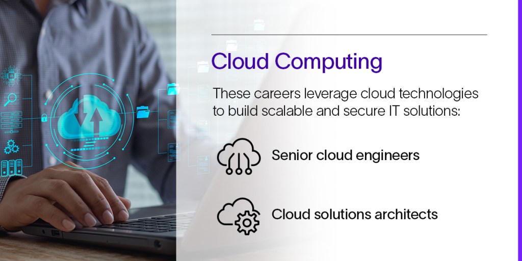 Senior cloud engineers and cloud solutions architects both involve cloud computing