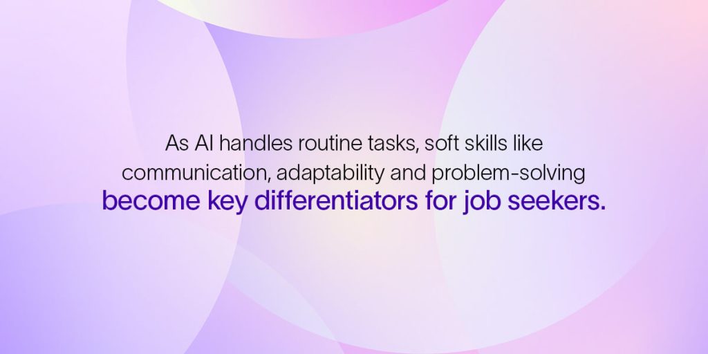 Soft skills like communication, adaptability, and problem-solving are key differentiators for job seekers