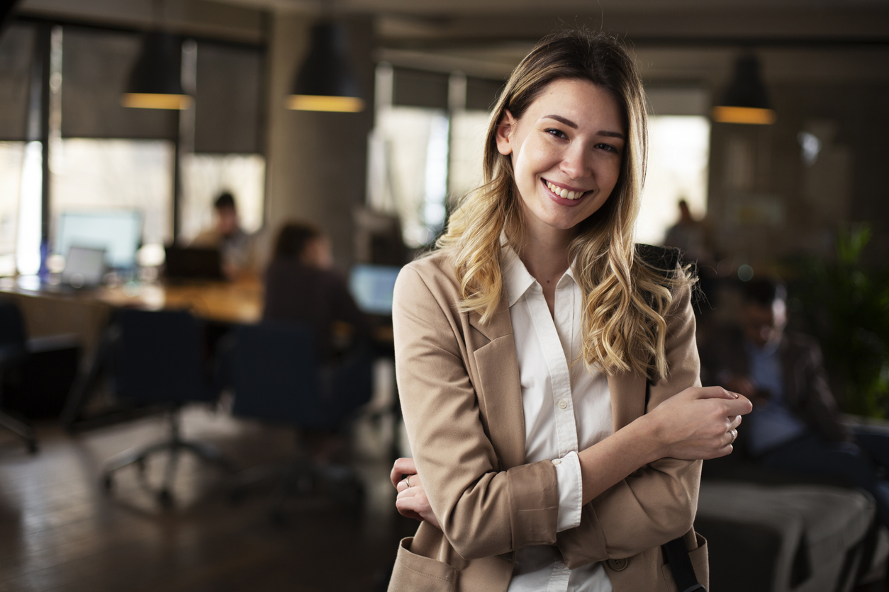 Portrait of woman in office