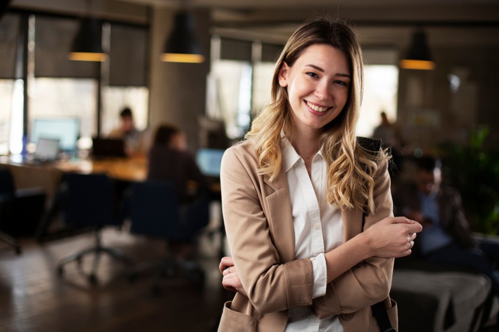 Portrait of woman in office