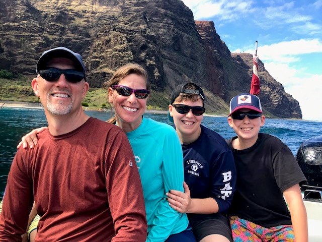 Marcy and her family on vacation exploring Hawaii (circa 2021). 