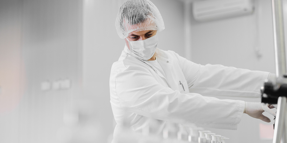 A production operator in the lab